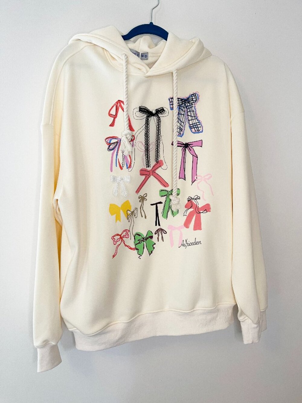 Elfric Eden Hoodie Bow Graphic Sweatshirt Oversized Cute XL NWT Girlhood